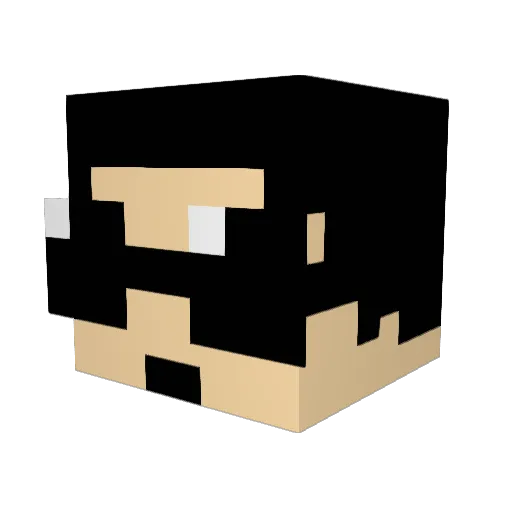 Tenneal Minecraft avatar head, 3D render
