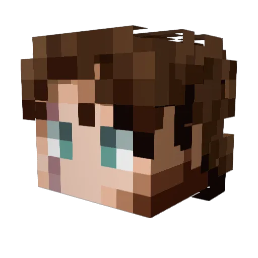 Tenobu Minecraft avatar head, 3D render