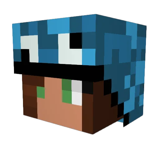 Tenpi11 Minecraft avatar head, 3D render