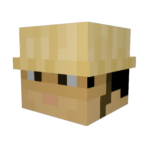 Tenrakk Minecraft avatar head, 3D render