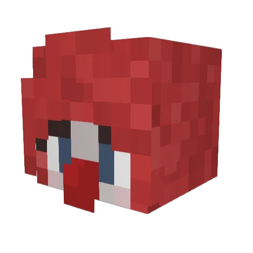 TensaZangetsu Minecraft avatar head, 3D render