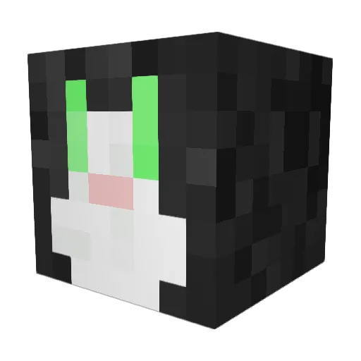 TenseCATastrophe Minecraft avatar head, 3D render