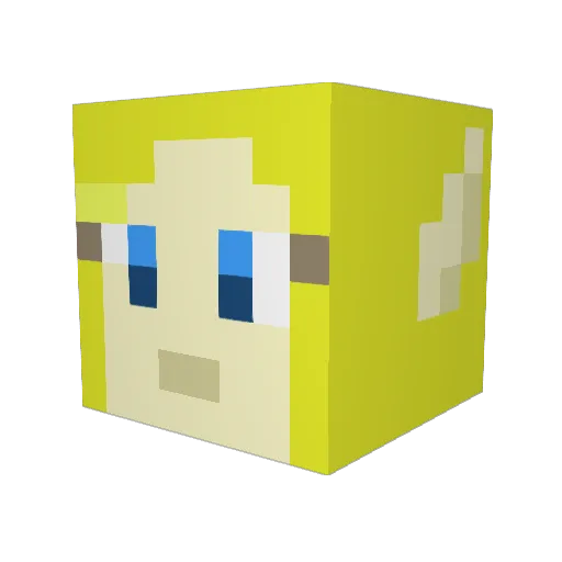 Tenshi777 Minecraft avatar head, 3D render