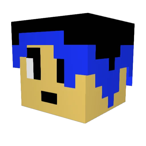 TenshiAA Minecraft avatar head, 3D render