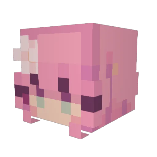 TenshiAi Minecraft avatar head, 3D render