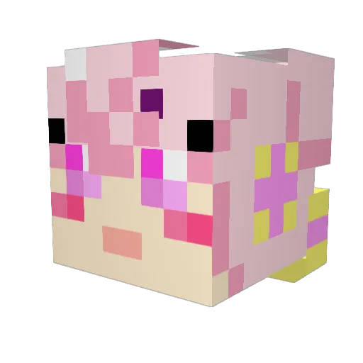 Tentish Minecraft avatar head, 3D render