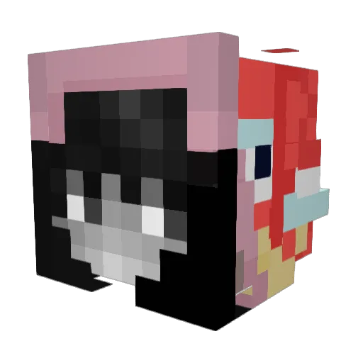 Tenv Minecraft avatar head, 3D render