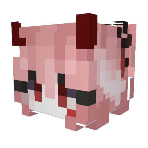 TenyaNya Minecraft avatar head, 3D render