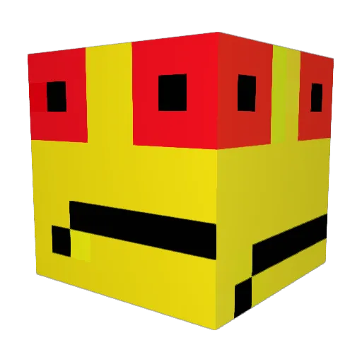 Tenzar Minecraft avatar head, 3D render