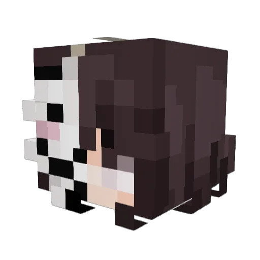 TenzyluvzU Minecraft avatar head, 3D render