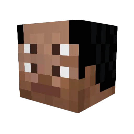 TeoFart Minecraft avatar head, 3D render