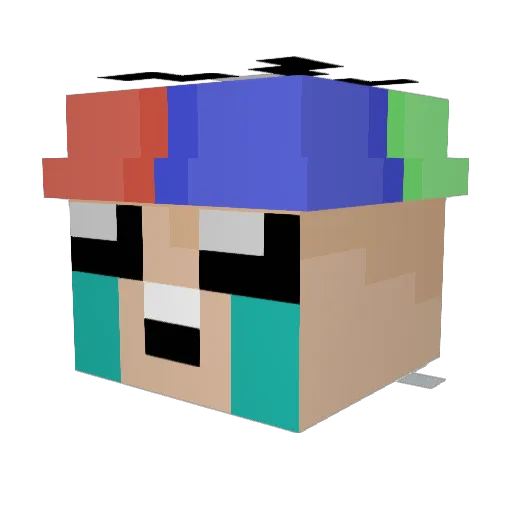 Teolo Minecraft avatar head, 3D render
