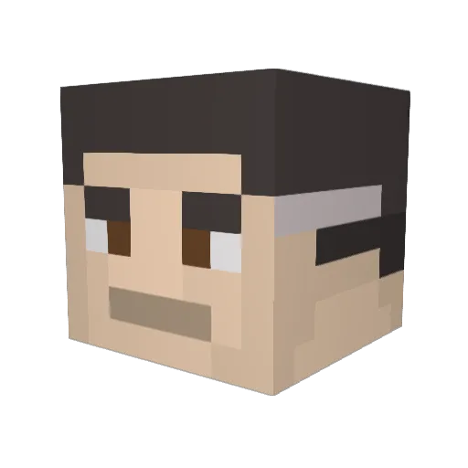 Tepictoc Minecraft avatar head, 3D render