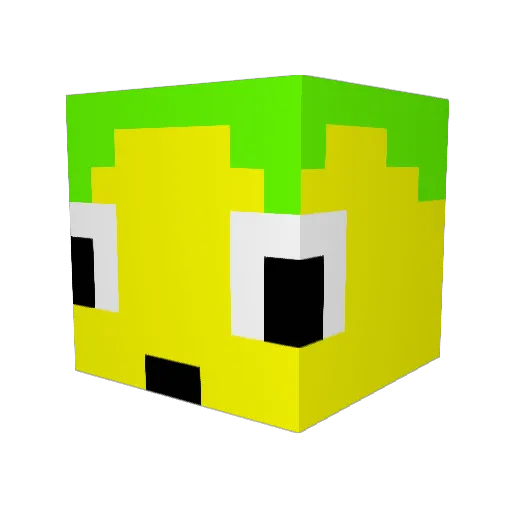 Teplejek Minecraft avatar head, 3D render