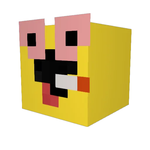 Tepnu Minecraft avatar head, 3D render