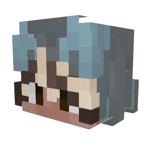 Teqyu Minecraft avatar head, 3D render