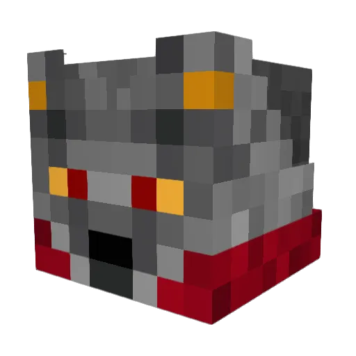 Terabitten Minecraft avatar head, 3D render