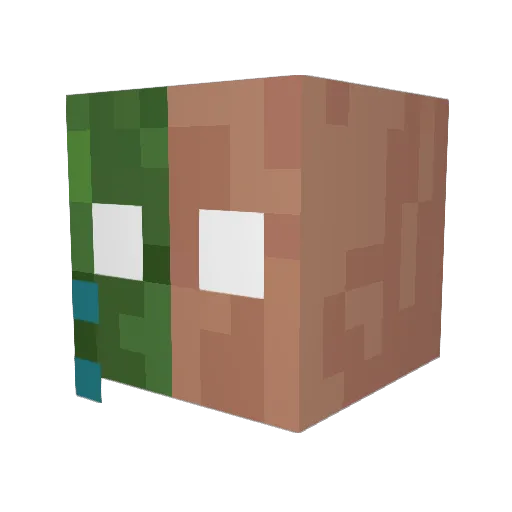 Terco Minecraft avatar head, 3D render