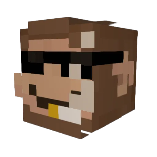 Terded Minecraft avatar head, 3D render