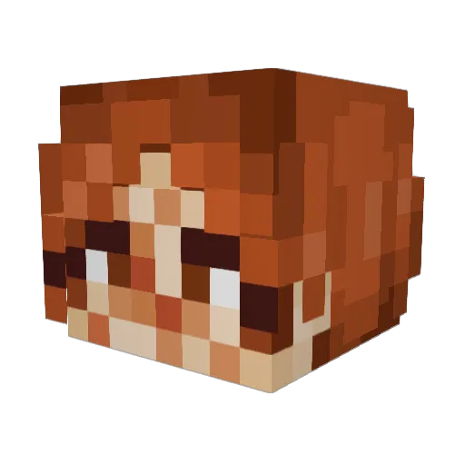 Terezin Minecraft avatar head, 3D render