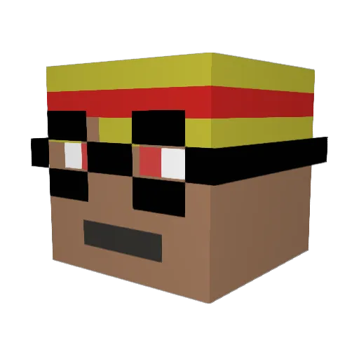 Tergeek Minecraft avatar head, 3D render