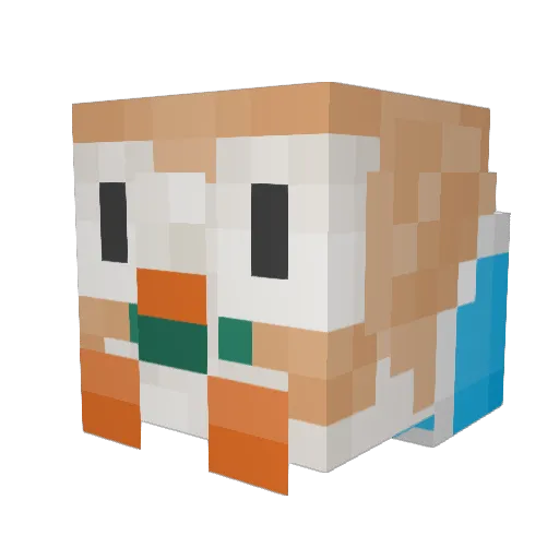 TeriPto123 Minecraft avatar head, 3D render
