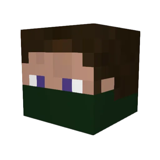 Terkom Minecraft avatar head, 3D render
