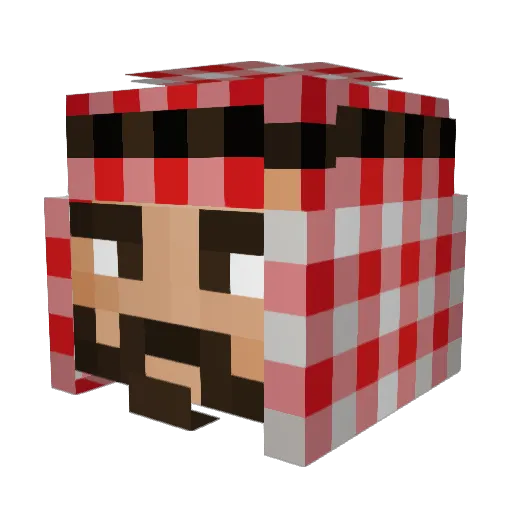 Terminader Minecraft avatar head, 3D render