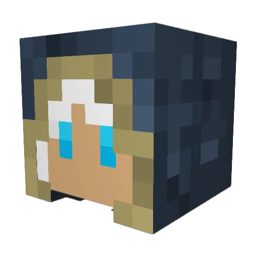 TerraWiza Minecraft avatar head, 3D render