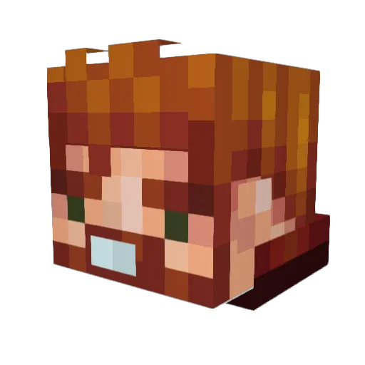 Terranesaurus Minecraft avatar head, 3D render