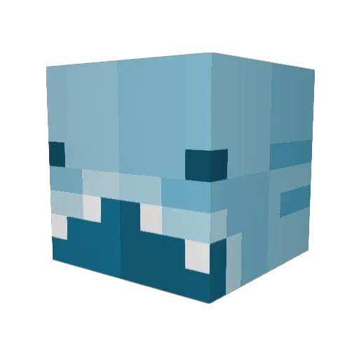 Terrashark Minecraft avatar head, 3D render