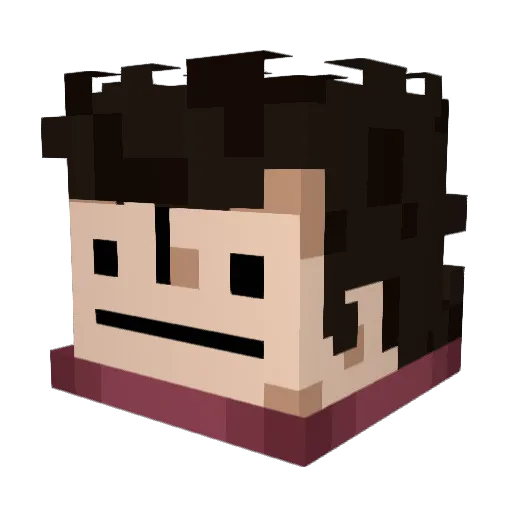 Terratix Minecraft avatar head, 3D render