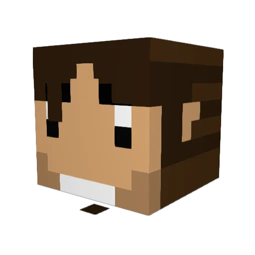 Terrato_ Minecraft avatar head, 3D render