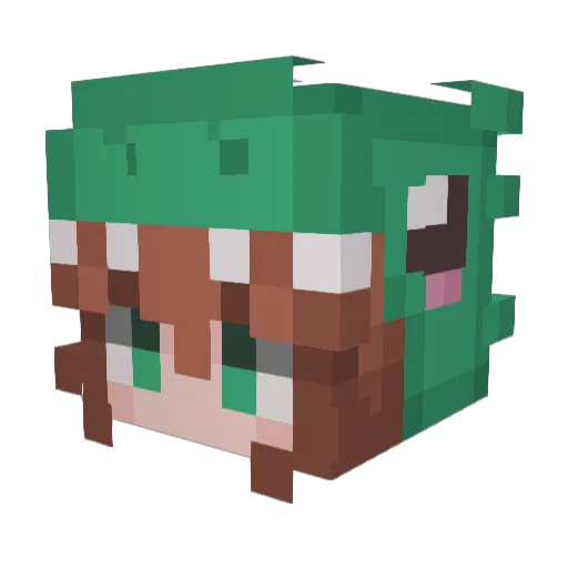 TerrifiedTigger Minecraft avatar head, 3D render