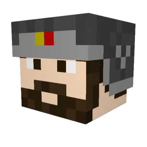 Terrry Minecraft avatar head, 3D render
