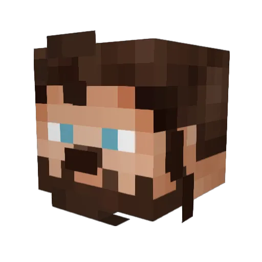 TerryVR Minecraft avatar head, 3D render