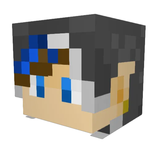 Tertop2 Minecraft avatar head, 3D render