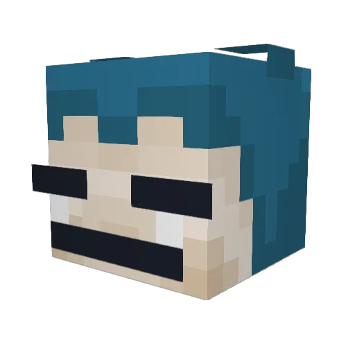 Tery00x Minecraft avatar head, 3D render