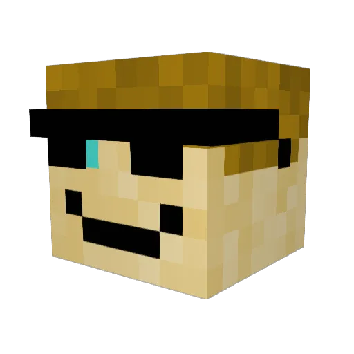 Terzinak Minecraft avatar head, 3D render