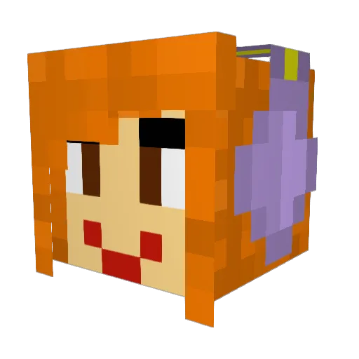 Teshibu Minecraft avatar head, 3D render
