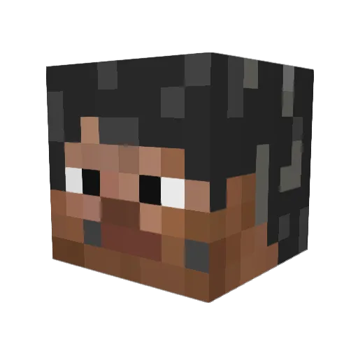 TeslaWheel Minecraft avatar head, 3D render