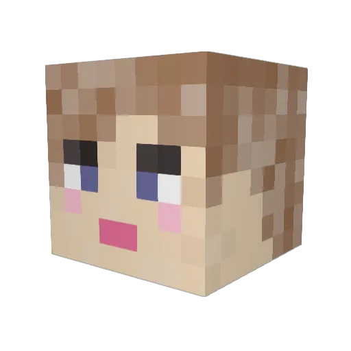 Tess_bb Minecraft avatar head, 3D render