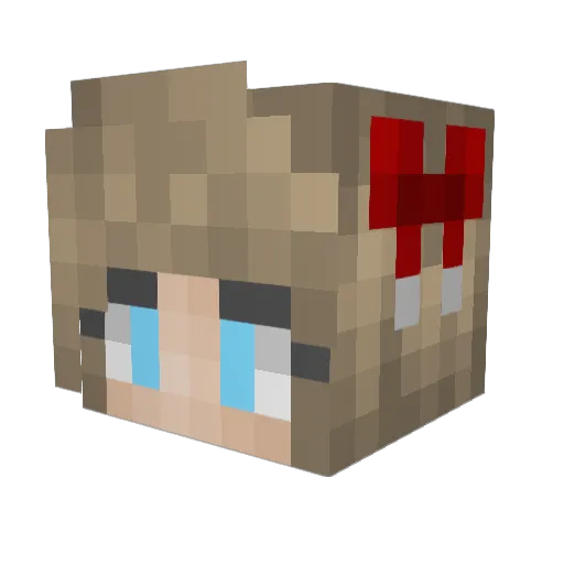 Tessa08 Minecraft avatar head, 3D render