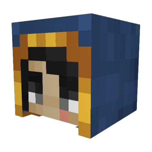 TestingCorp Minecraft avatar head, 3D render