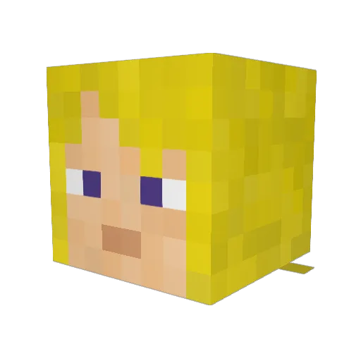 TetGodOfPlay Minecraft avatar head, 3D render