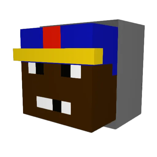 TetaPower Minecraft avatar head, 3D render