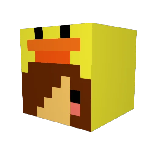 Tetere04 Minecraft avatar head, 3D render