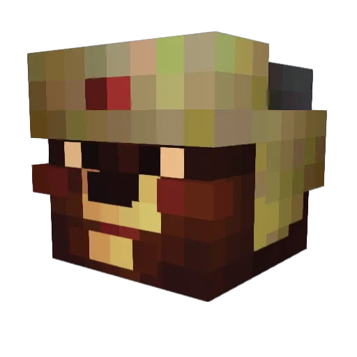 Tethenth Minecraft avatar head, 3D render