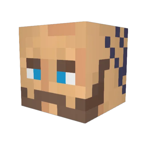 Tetherwolf Minecraft avatar head, 3D render