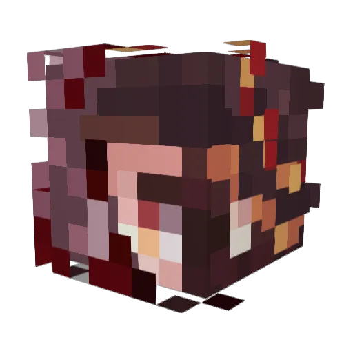 Tethhe Minecraft avatar head, 3D render